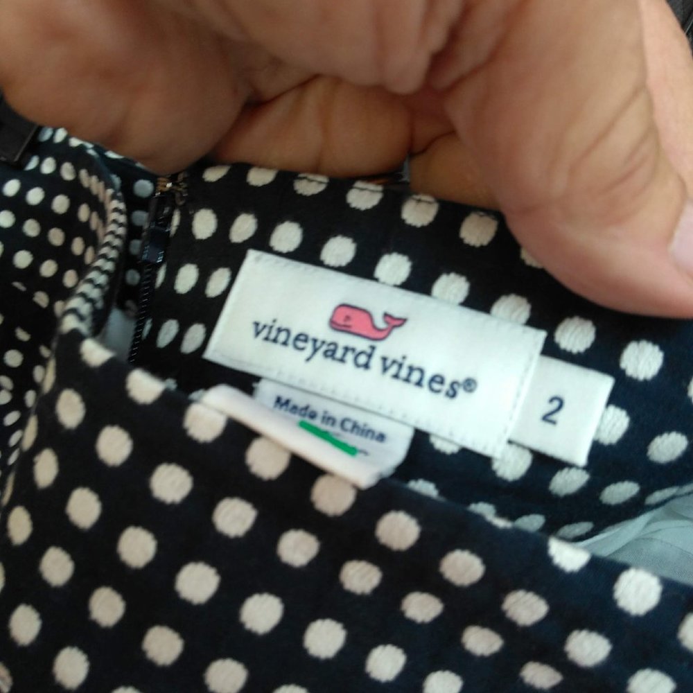 Navy polka dot pencil skirt 2